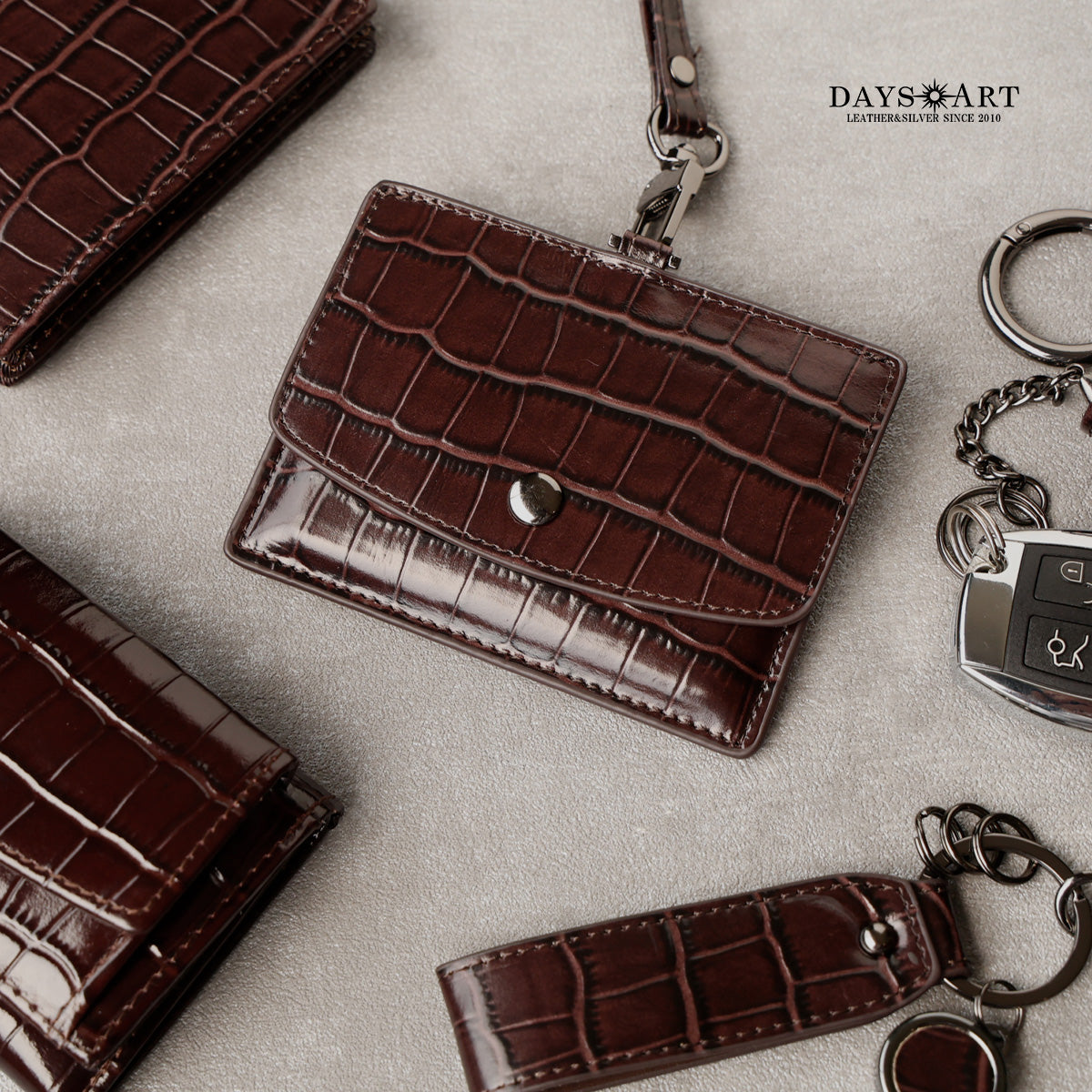 DAYSART 「IDカードケース」型押しクロコ Ver ab-cd505