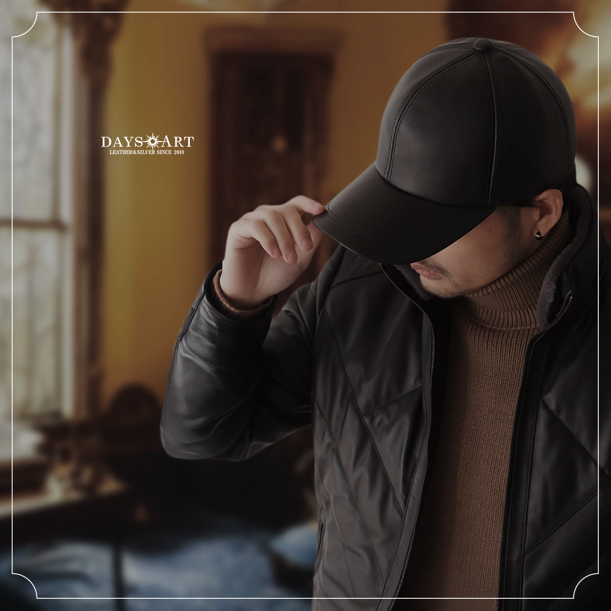 DAYSART ラムスキン レザーキャップ ab-ot003