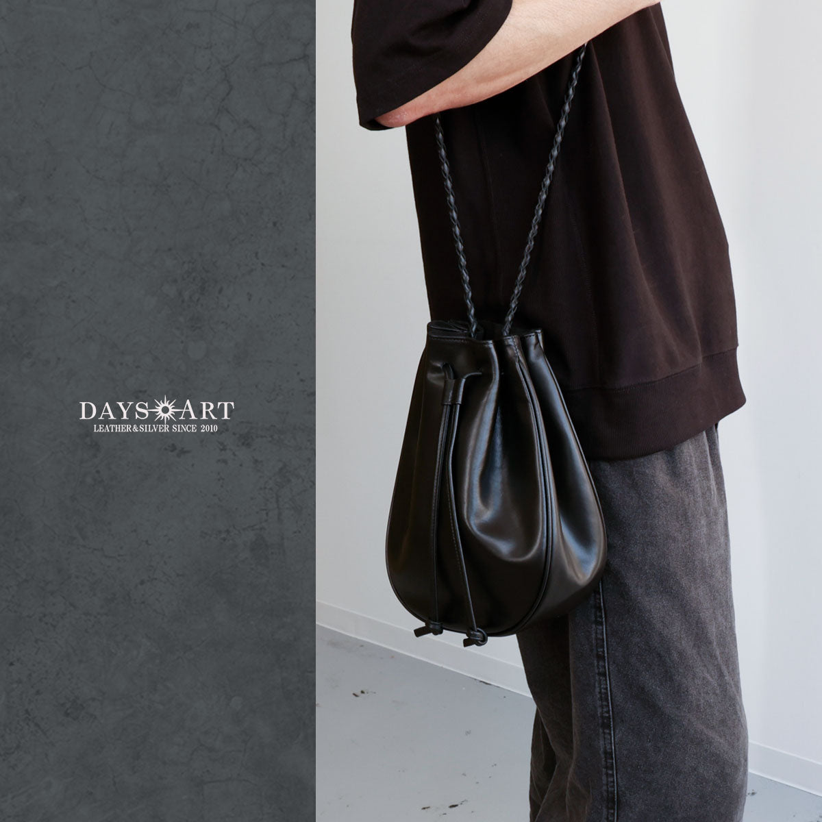DAYSART 本革 巾着バッグ lb362