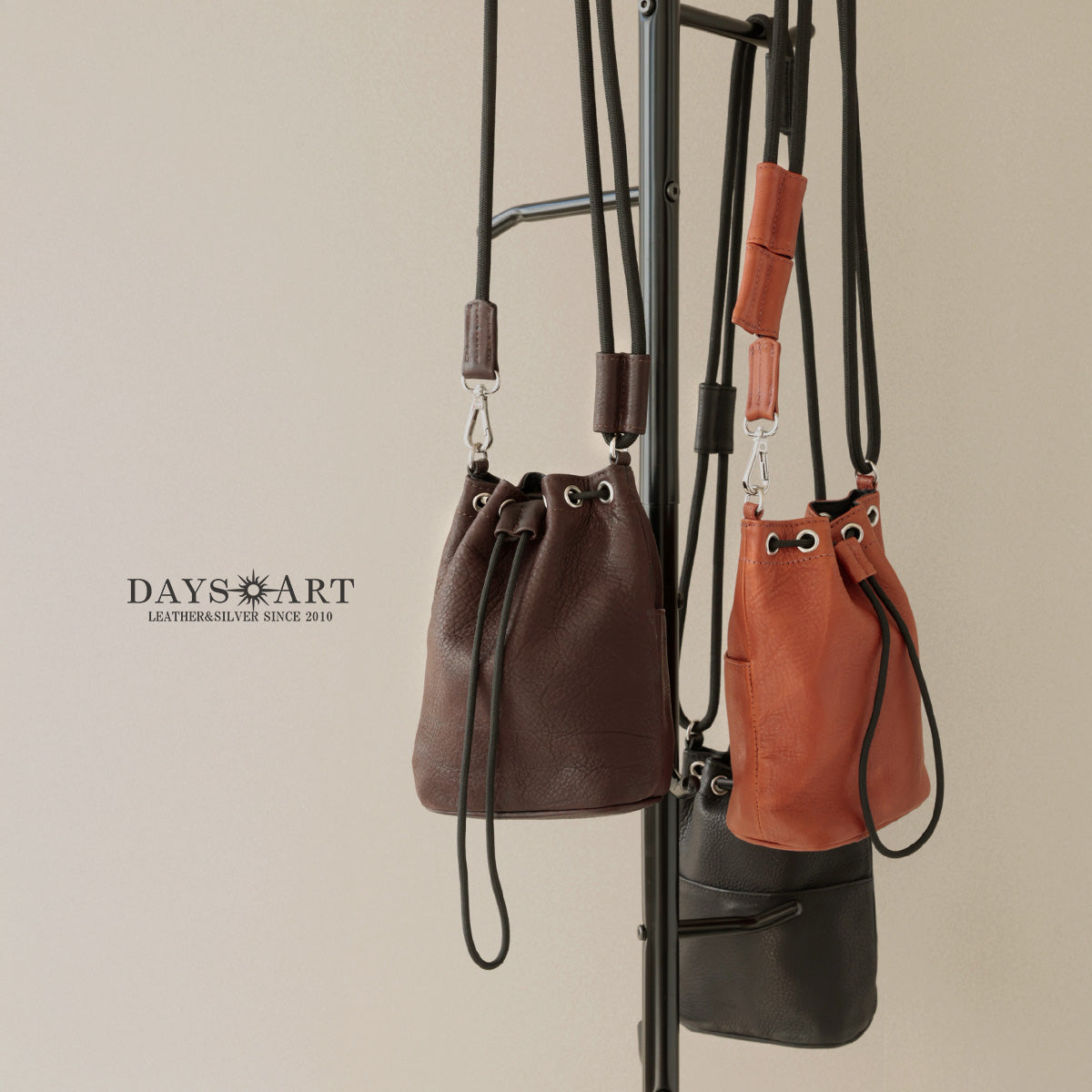 DAYSART 本革 ドローストリングバッグ ショルダー lb404