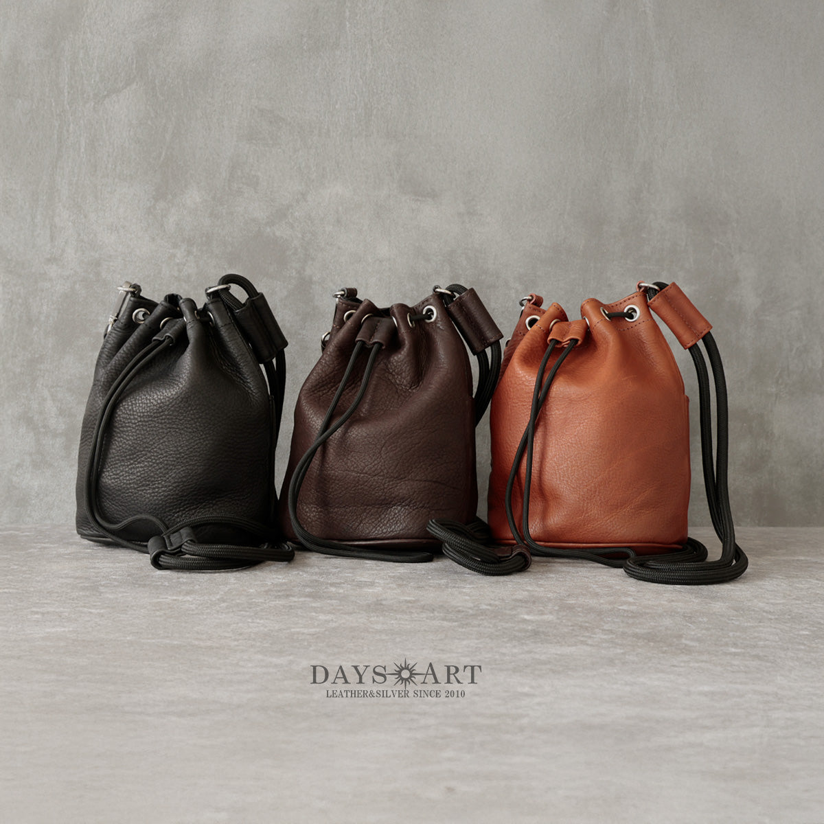 DAYSART 本革 ドローストリングバッグ ショルダー lb404