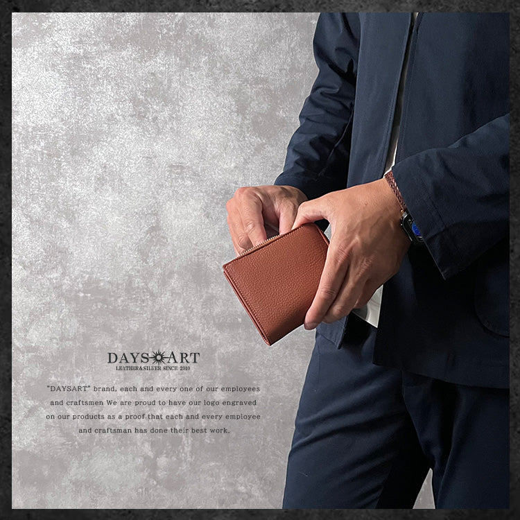 DAYSART 本革 L字ファスナー 2つ折り財布 lw239