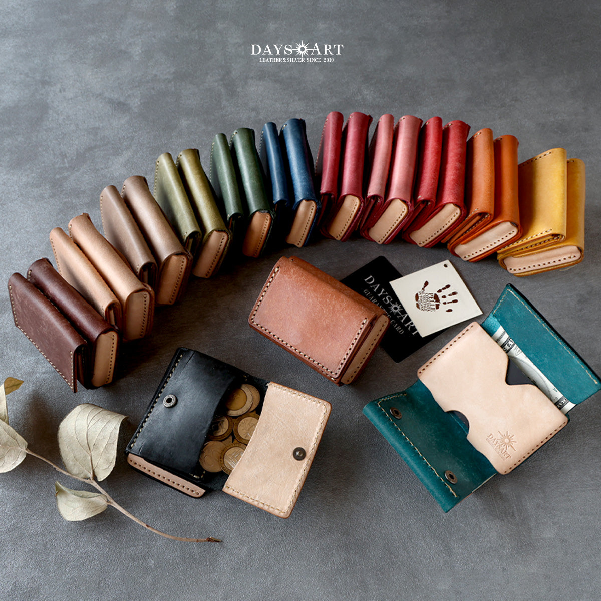 デイズアート] レザーウォレット 栃木レザー ミニ財布 3つ折り タンニンレザー 小銭入れあり 日本 デイズアートDaysArt 小さいお財布　レザーウォレット　本革