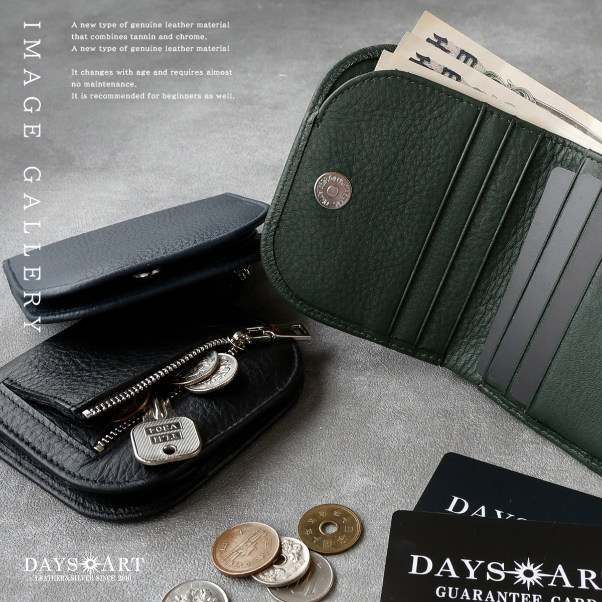 DAYSART 本革 薄くて小さい ２つ折り財布 lw260