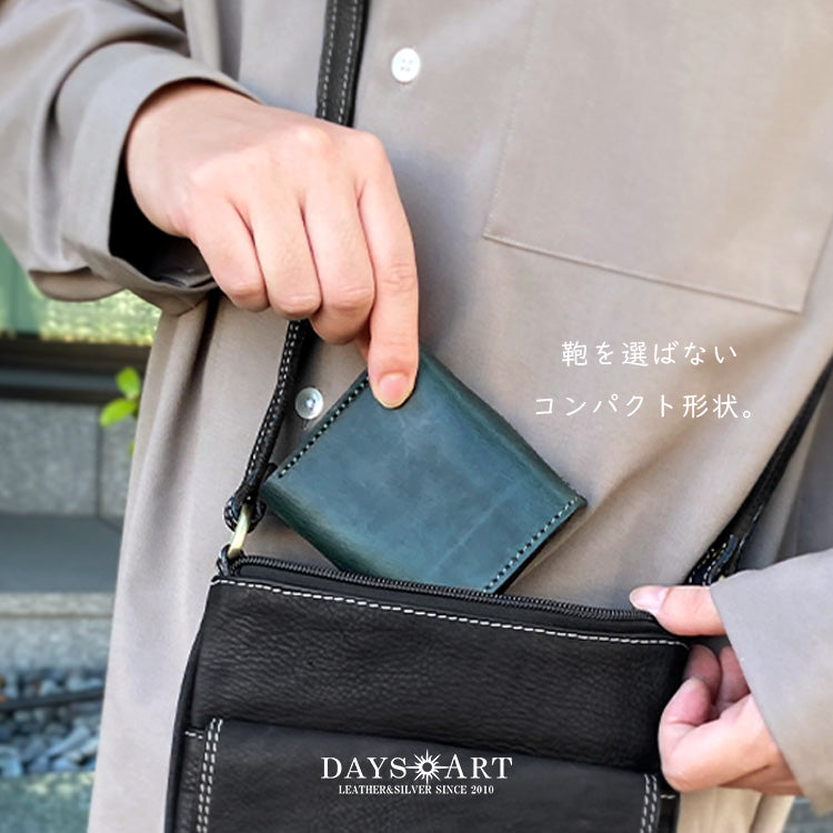 DAYSART ３つ折り財布 本革 レザーウォレット メンズ 小さい財布